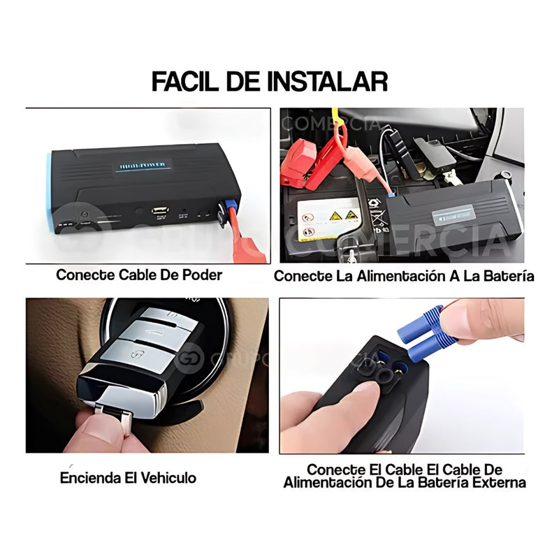 Iniciador De Bateria Para Carro Con Linterna Multifuncion Estuche