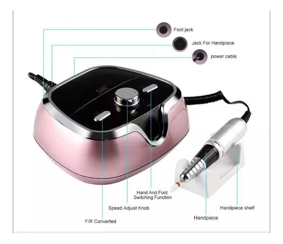 Pulidor De Unas Profesional Con Variedad De Velocidades Con Puntas Trabajo Continuo