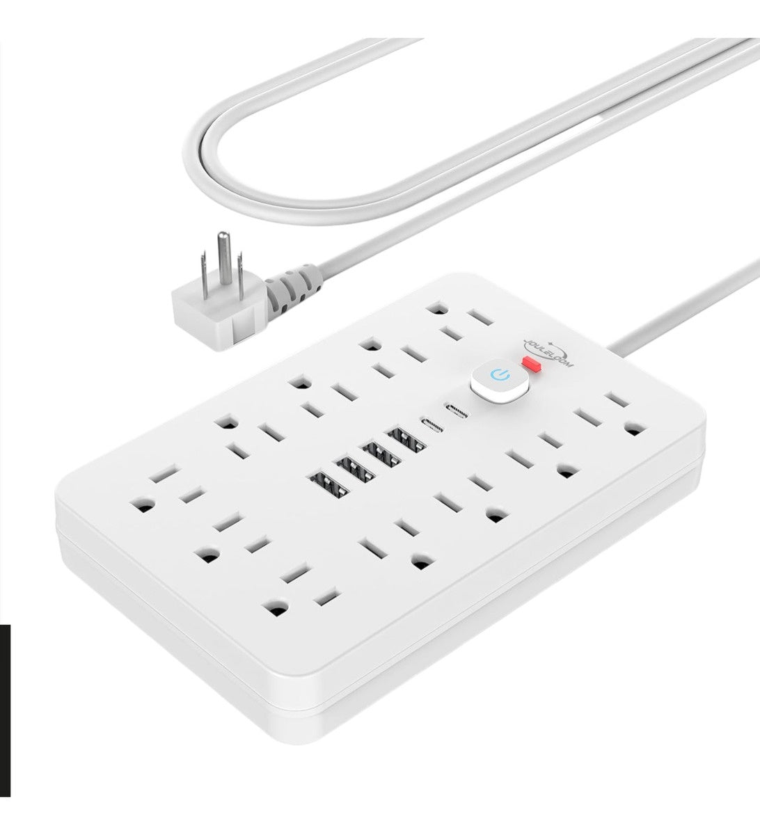 Multitoma 17 En 1 Regleta Electrica 11 Tomas 6 Usb Carga Rapida Usb-C Proteccion Sobrecarga Blanco