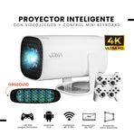 Proyector Android Plataformas Streaming 4K Juegos Hasta 200 Pulgadas Control Air Mouse