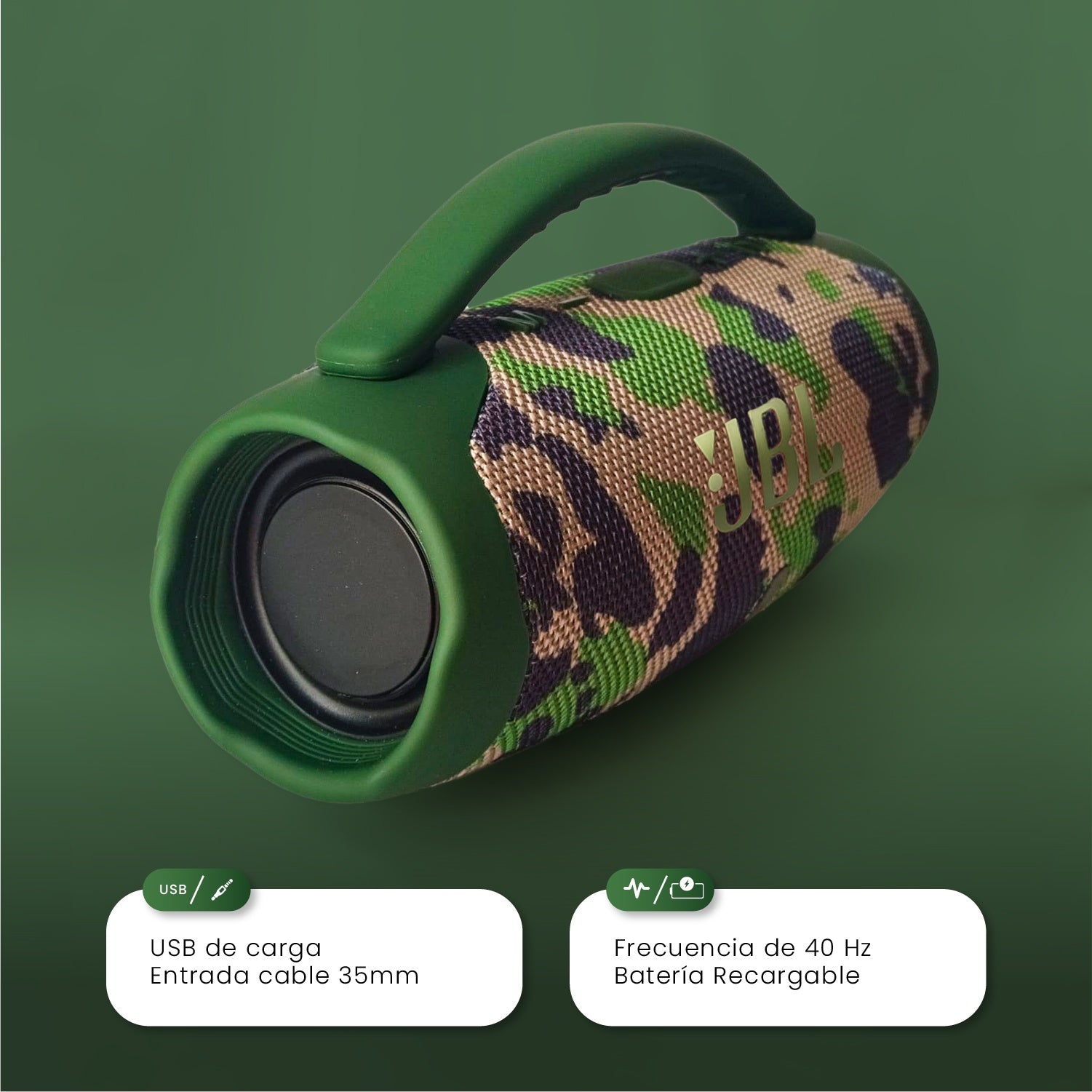 Parlante Mini Boom Box Bluetooth Jbl Inalambrico Camuflado Replic 1.1 Innovo