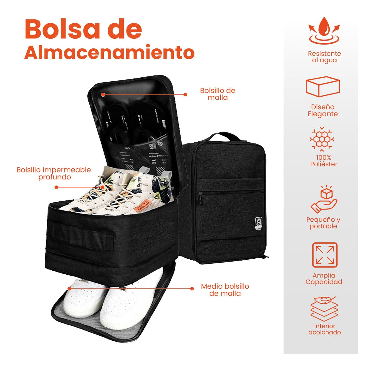 Bolso Organizador Para Maleta Viajera Negro