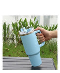 Termo Vaso Conserva Temperatura 1.2 L Acero Inoxidable Con Pitillo Azul Flask