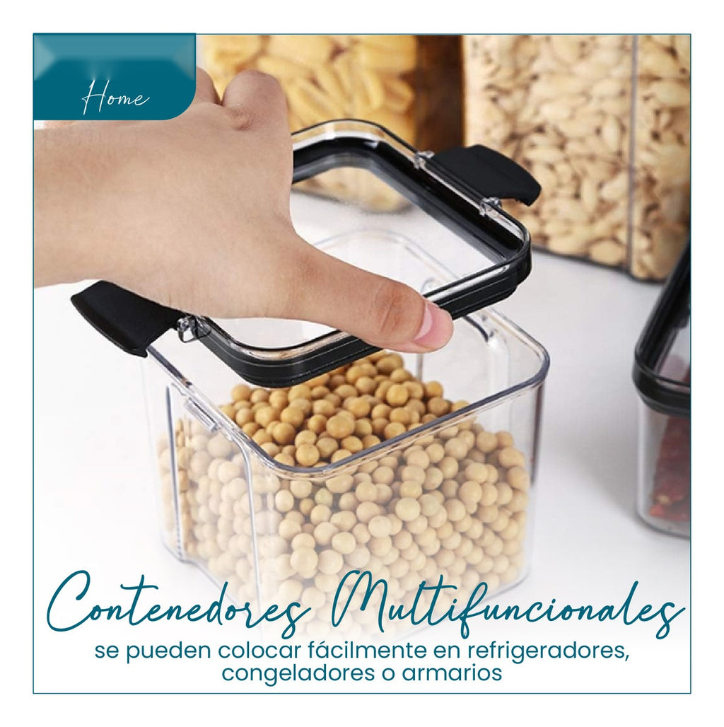 Recipientes Hermeticos 6 Piezas Irrompibles Premium Organizadores De Cocina Alimentos Innovo