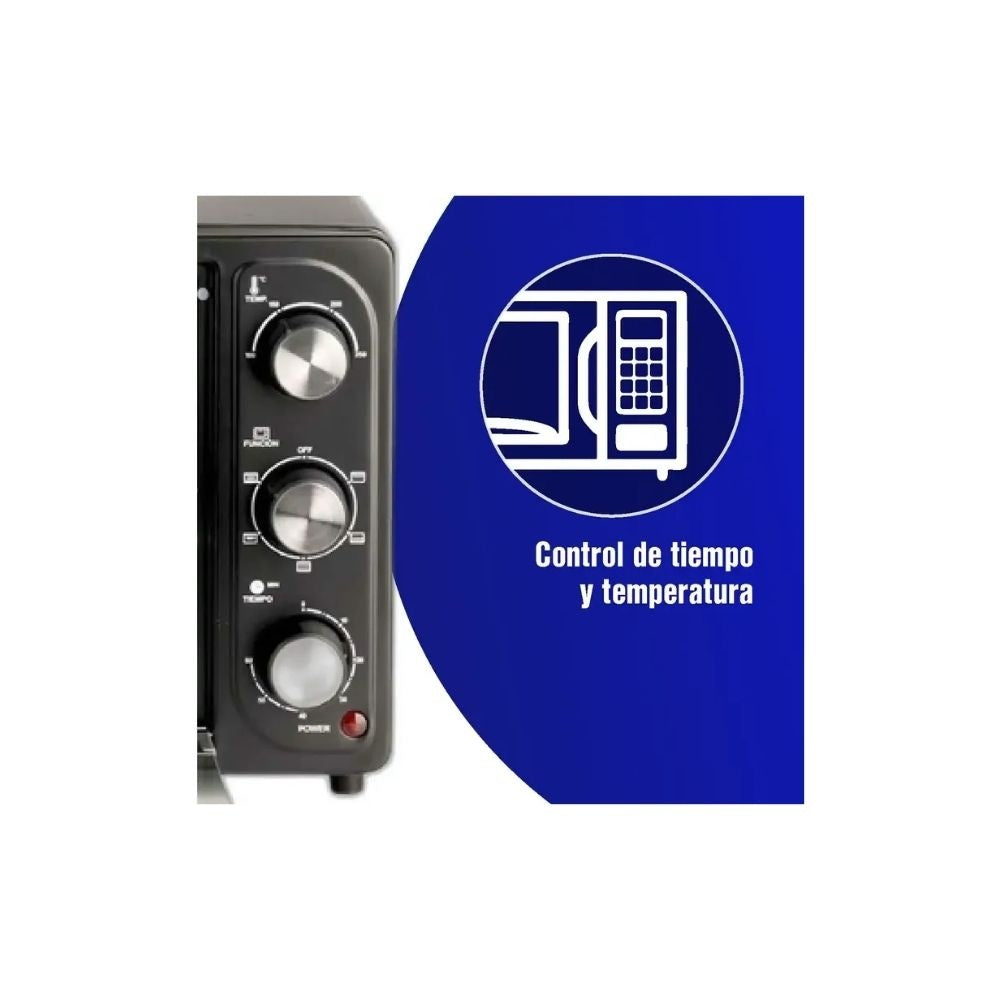 Horno Electrico Kalley 18 Litros 1200W - Tostador Y Asador Compacto