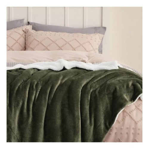 Cobija Termica Ovejera 180 X 240 Cm Suave Terciopelo Verde