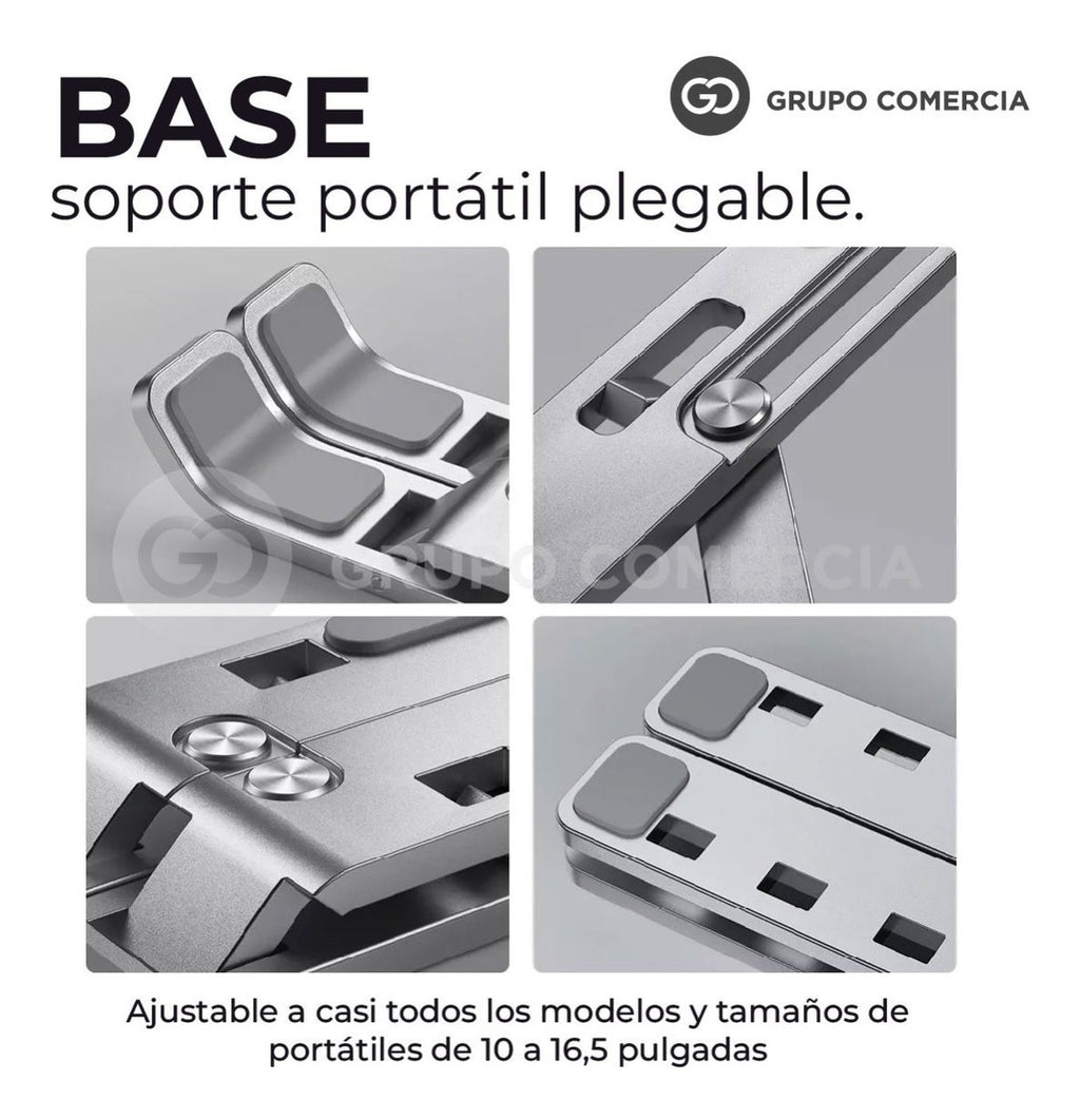 Base Para Pc Laptop Soporte Aluminio Flexible Epik Original