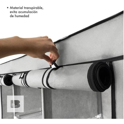 Closet Ropero Armable 3 Puertas Organizador Portatil Color Color Gris