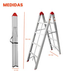 Escalera Plegable Tijera No Ocupa Espacio Practica Aluminio Resiste 150Kg 8 Peldanos