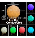 Lampara Luna 3D Recargable Colores Galaxia Base + Control
