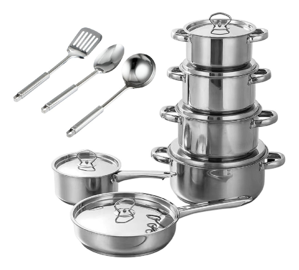 Juego De Ollas Acero Quirurgico Inoxidable 15 Piezas Bekaline Innovo Cocina Premium