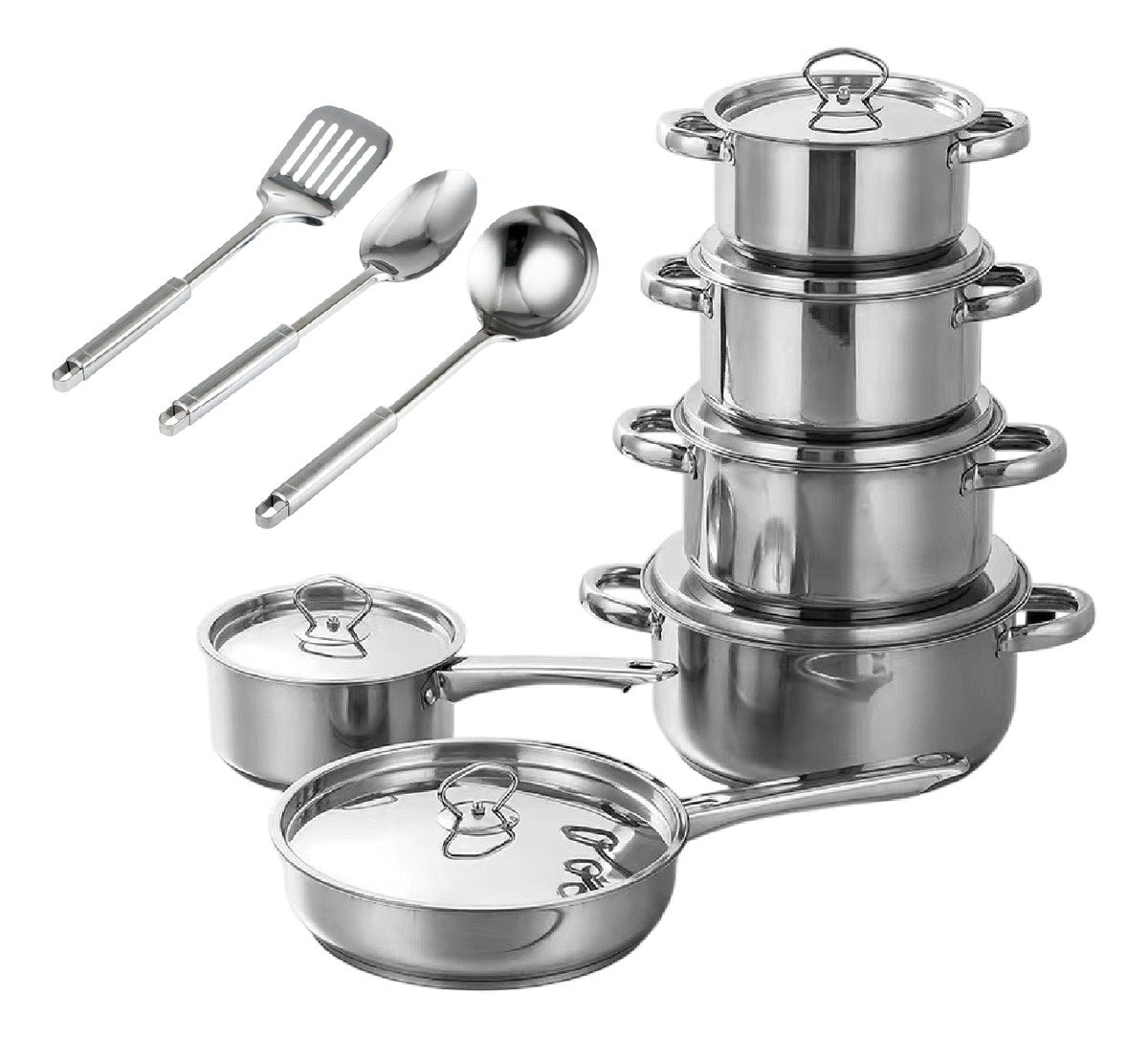 Juego De Ollas Acero Quirurgico Inoxidable 15 Piezas Bekaline Innovo Cocina Premium