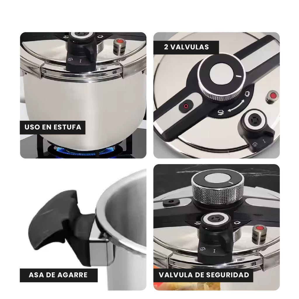 Olla A Presion 7 Litros Nobel Home Acero Quirurgico Alta Calidad Premium