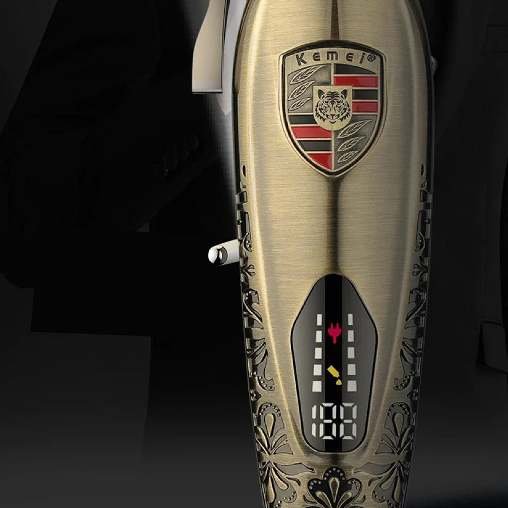 Duo Maquina Peluquera + Patillera Profesional Digital Kemei