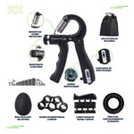 Hand Grip Ejercitador Ajustable 5 A 60 Kg Kit Todo En 1