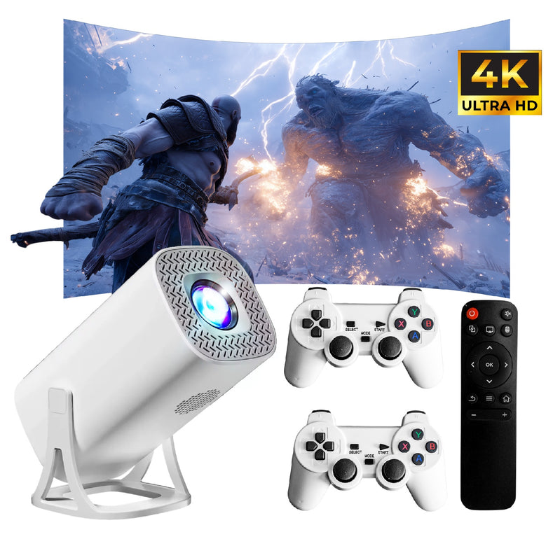 Proyector Smart S40 Max Pro 4K Android 11 Wifi 5G + 2 Controles Pantalla 200 30.000 Juegos Y Apps