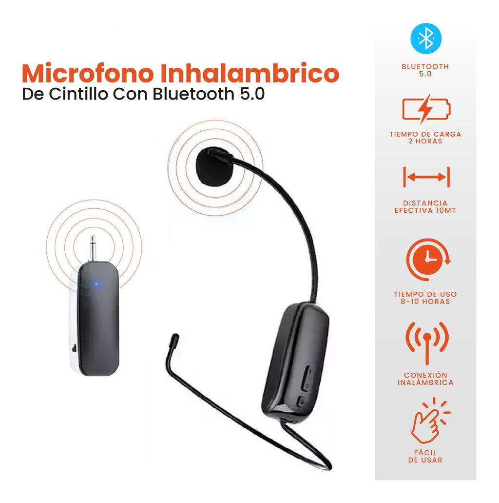 Microfono Conferencia Diadema Bluetooth 5.0 Con Adaptador Jack 3.5 Corporativa