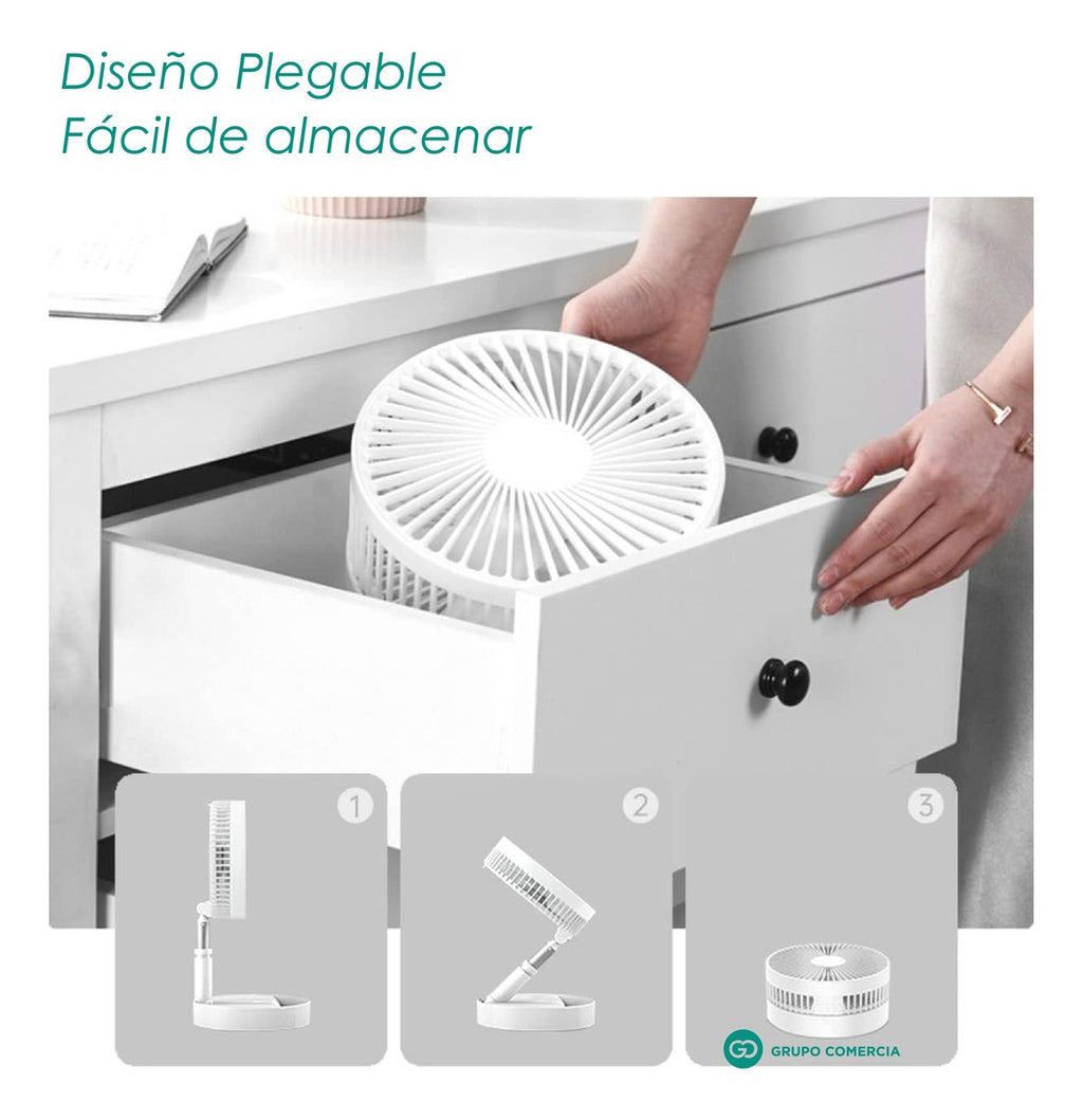 Mini Ventilador Con Base Ajustable De Altura Recargable