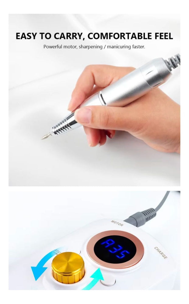 Pulidor De Unas Drill Profesional Portatil Recargable Varias Velocidades Innovo