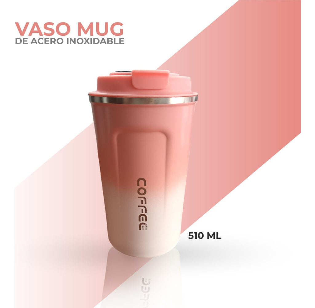 Vaso Termico Digital Indicador Temp Led Mix Pink Rose Cofee