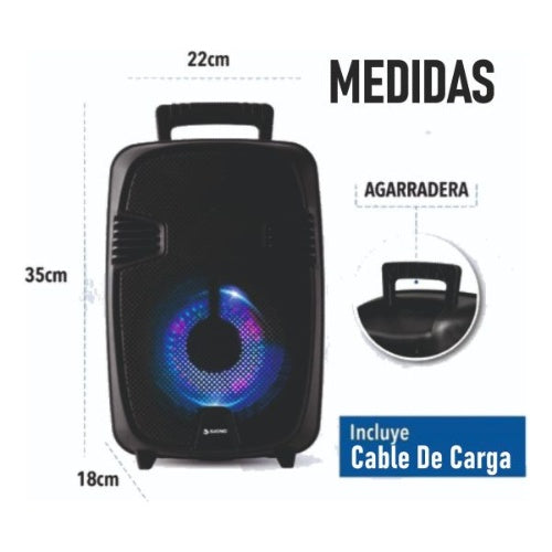 Parlante Cabina 8 Pulgadas Recargable Microfono 800W