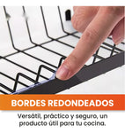 Platero Organizador De Cocina Metalico 2 Niveles Armable Negro