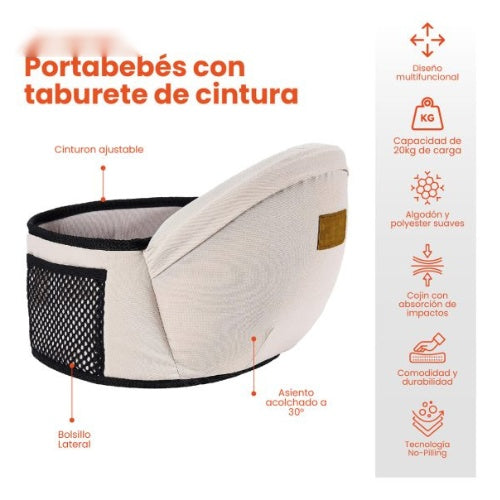 Cargador Canguro De Cintura Ergonomico Para Bebes 0 A 4 Anos