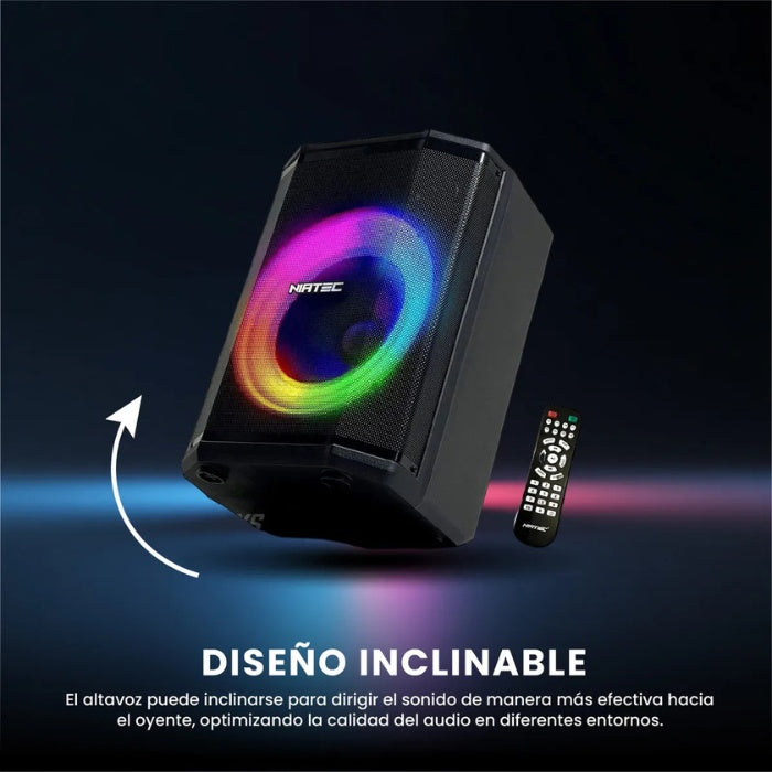Parlante Bluetooth Portatil Recargable 30W Niatec 8 Rgb Tws Microfono Control Remoto