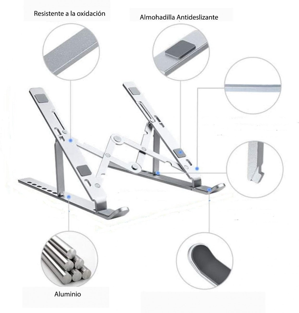 Base Para Pc Laptop Soporte Aluminio Flexible Epik Original