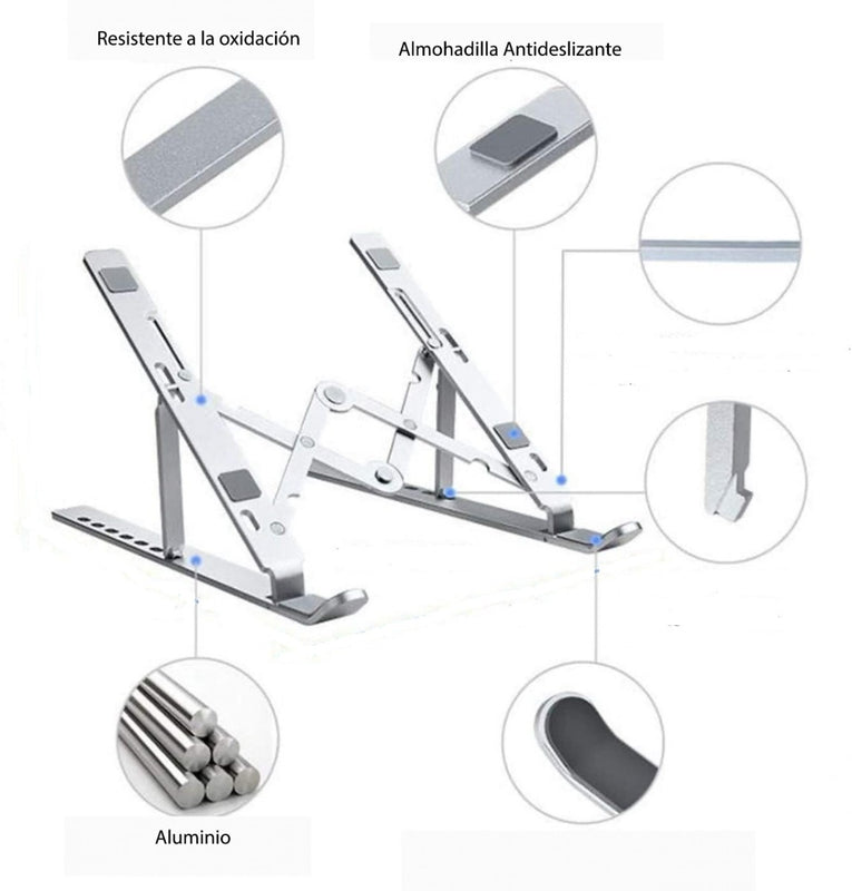 Base Para Pc Laptop Soporte Aluminio Flexible Epik Original