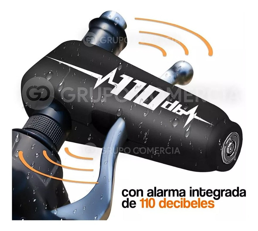 Candado Moto Alarma Freno De Disco + Candado Manilar Alarma