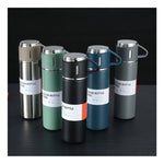 Set Termo De Agua Caliente Vasos Termicos Cafe + 3 Tazas Color Verde