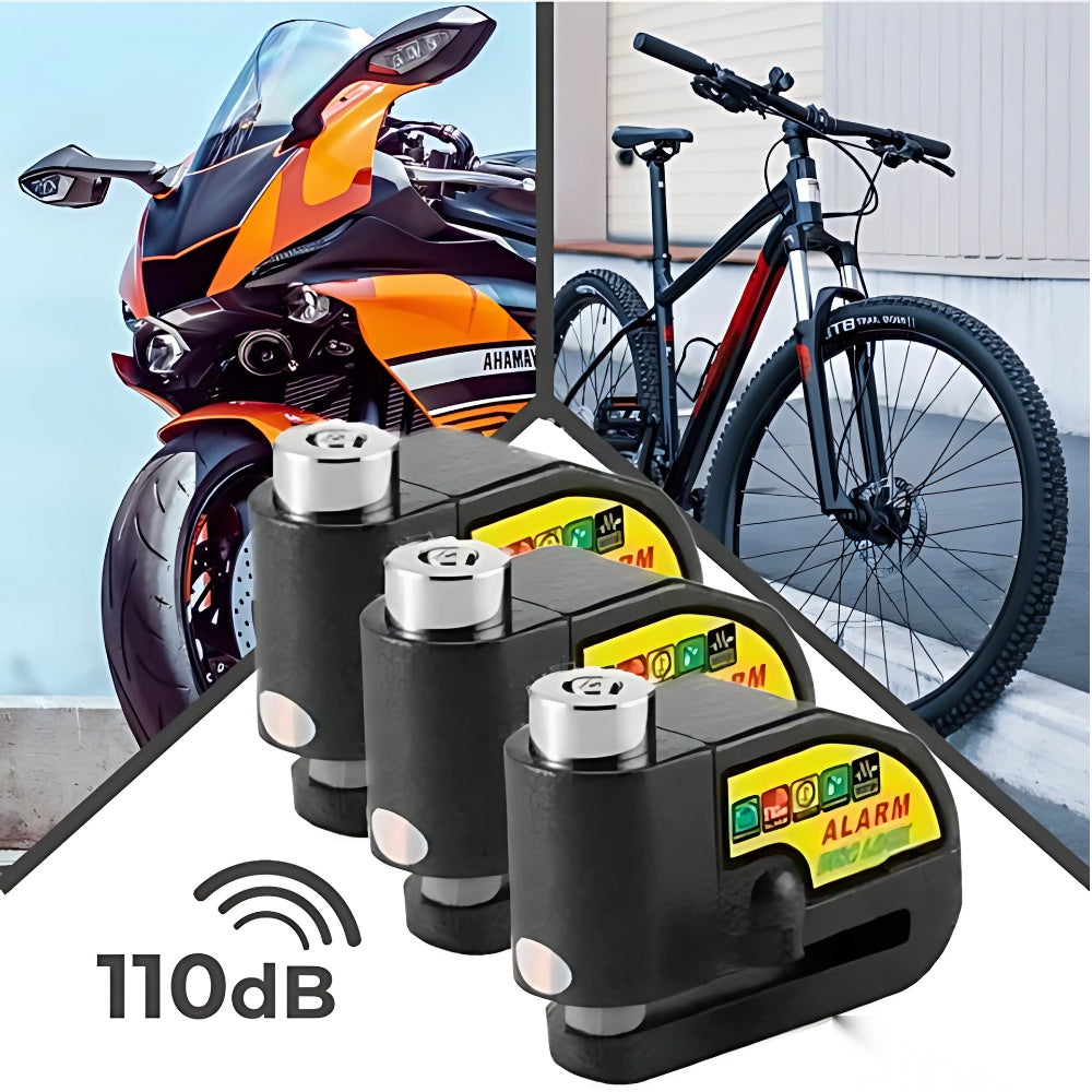 Combo Candado De Disco Con Alarma + Proteccion De Calzado Para Moto