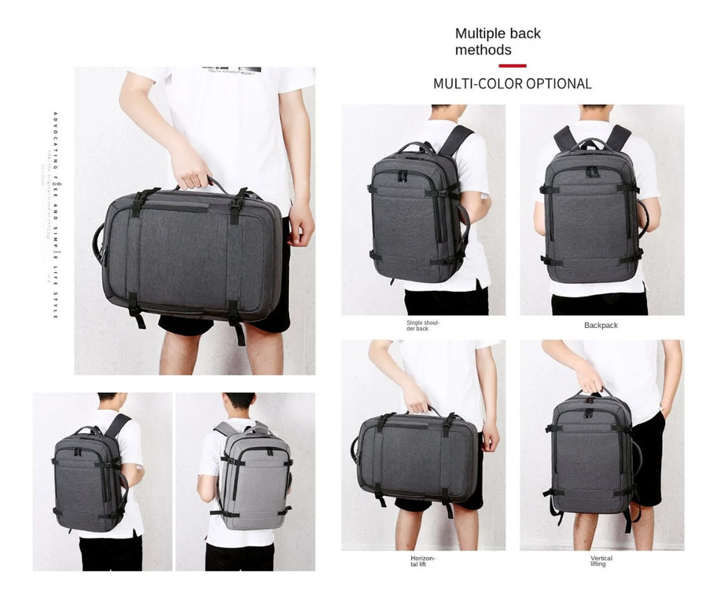 Maleta Bolso Morral Ejecutivo Universitario Para Laptop Pc Con Puerto Usb Premium Gris