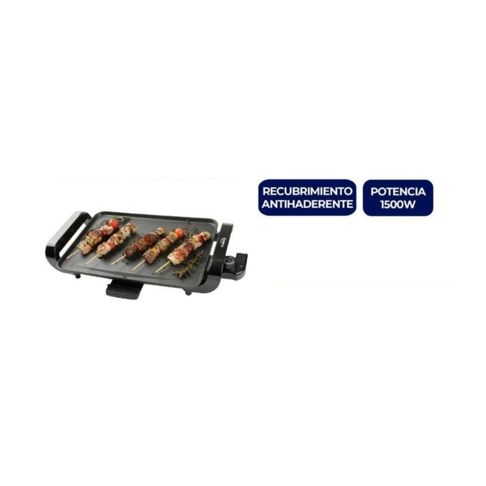 Parrilla Electrica Kalley 1500W Antiadherente Asador Liso Con Termostato