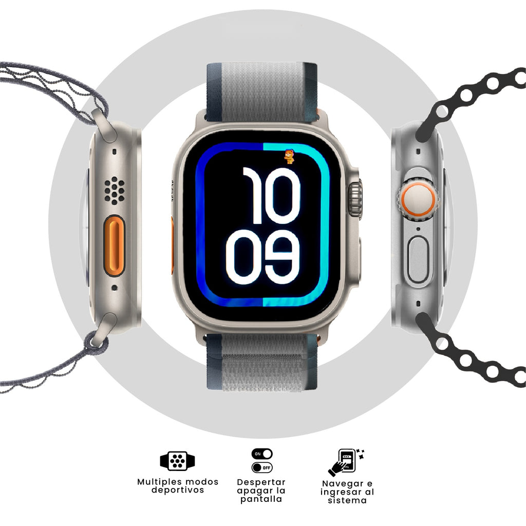 Smartwatch Serie 10 Ultra Hk Amoled Original Con Audifonos Pods 2 Alta Gama