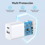 Cargador 1Hora Gar161B Usb Y Tipo C De Pared Carga Rapida Blanco