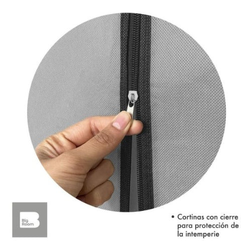 Closet Ropero Armable 3 Puertas Organizador Portatil Color Color Gris