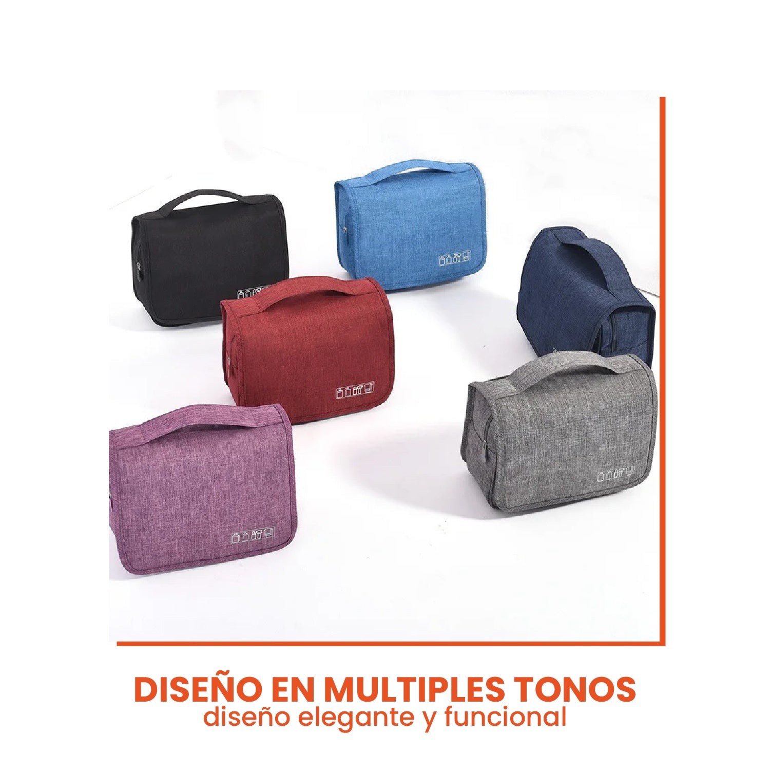 Combo Organizador De Viaje Equipaje Cosmetiquera Maquillaje Y Bolso Ropa Interior Azul