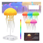 Lampara De Mesa Noche Relajante Medusa Decoracion Movimiento Led Rgb