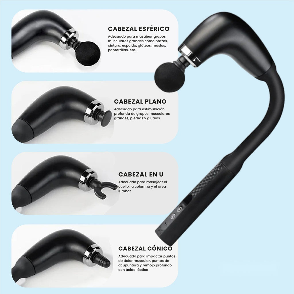 Masajeador De Espalda Recargable Con Percusion Alivio Profundo Sin Ayuda