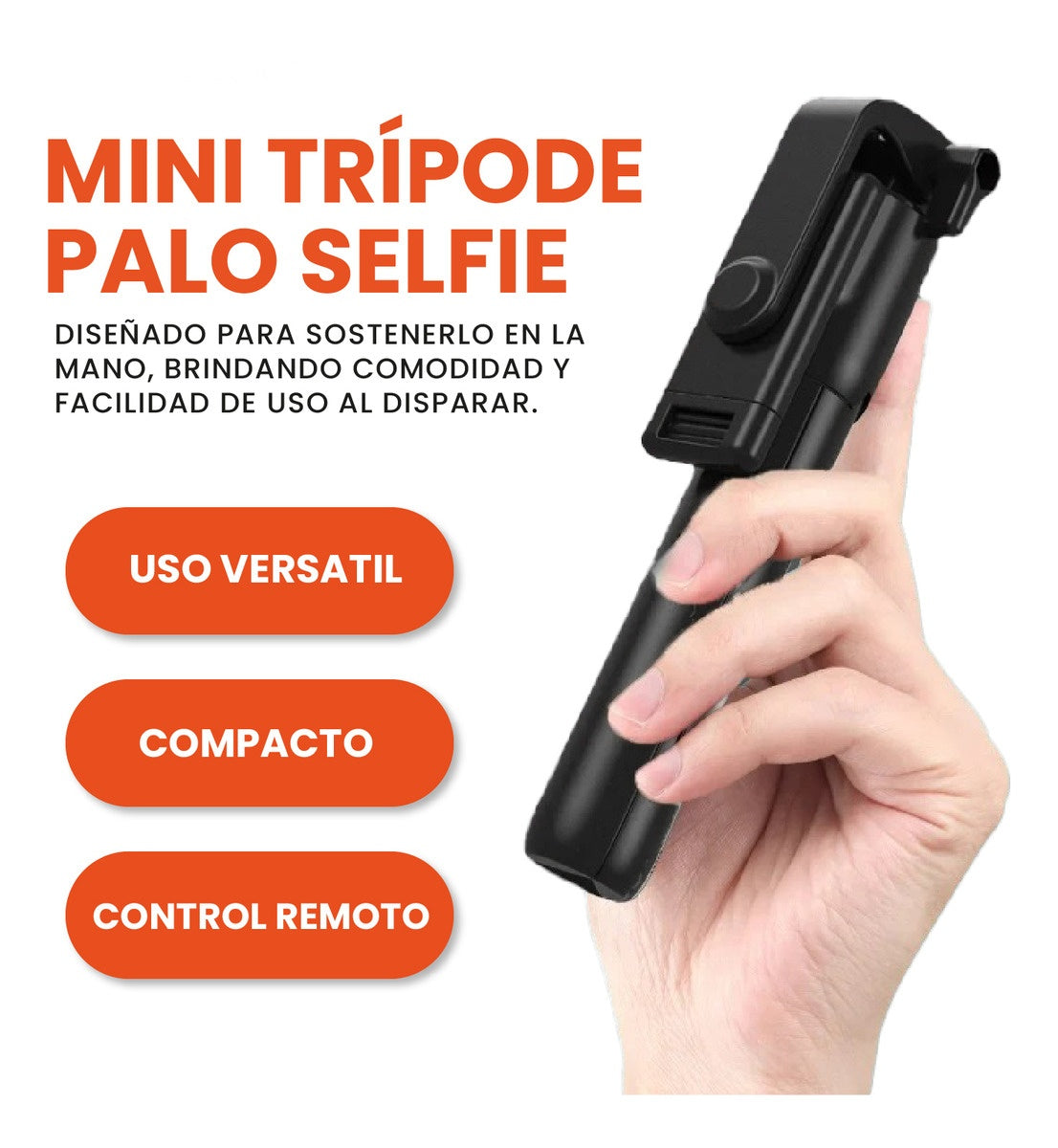 Palo Selfie Tripode 3 En 1 Control Remoto Selfie Stick Innovo