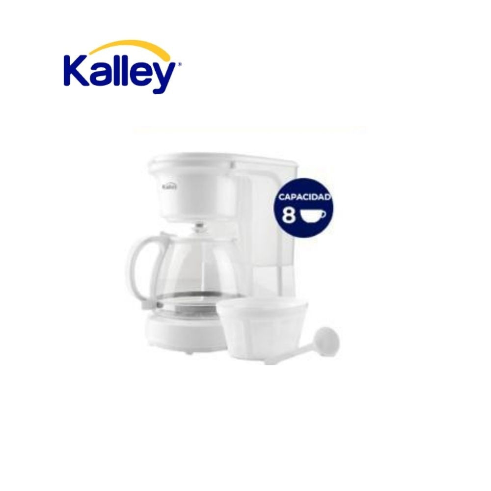 Cafetera Electrica Kalley Blanca 8 Tazas Con Filtro Permanente