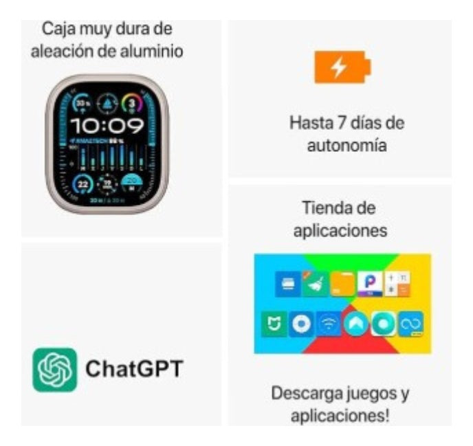 Reloj Inteligente Hk Ultra Mobula 2 5Th Generacion Chat Gpt Negro