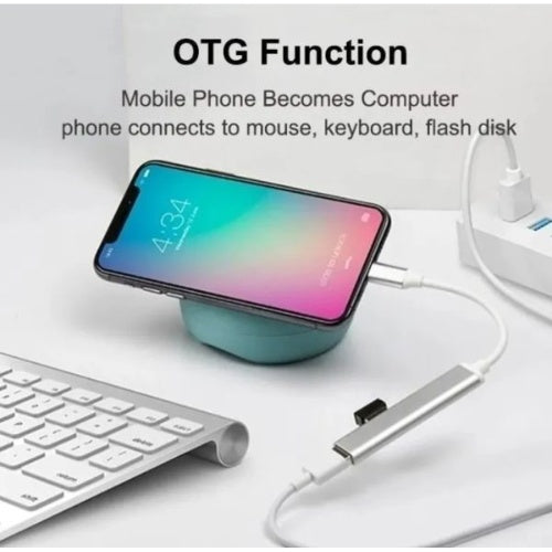 Hub Multipuertos Usb 3.0 Carcaza Aluminio 4 Puertos Fino