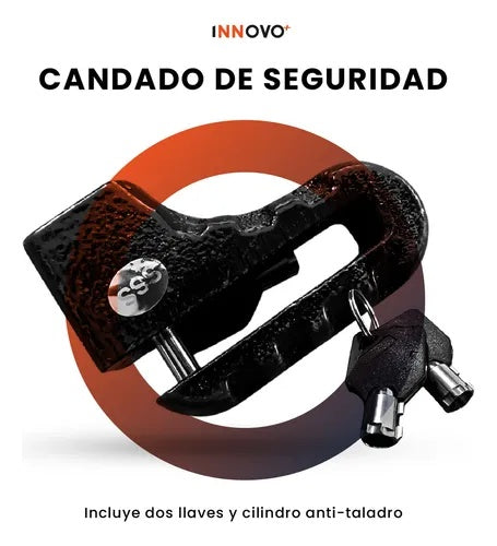 Candado Anti Robo Para Motocicletas Bicicletas Electricas Macizo Compacto 2 Llaves