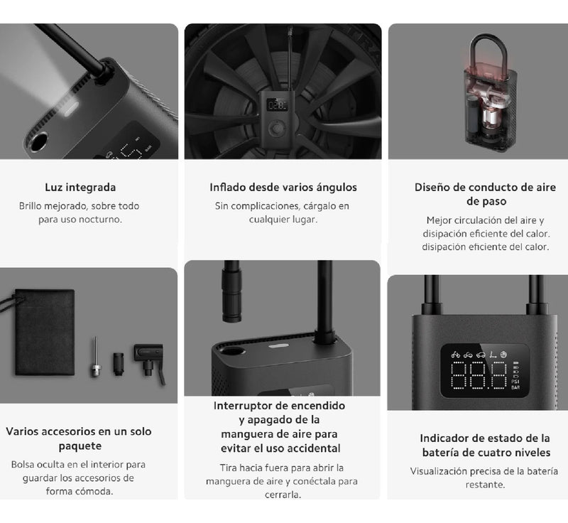 Compresor De Aire Xiaomi V2 Original Portable Recargable Despinche