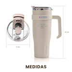 Termo Acero Inoxidable 900Ml Premium Sitarayuri Doble Boquilla Frio/Calor Coffee Cafe Claro