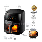 Freidora Olla De Aire Caliente 10L 2400W Digital Air Fryer Gran Capacidad + Obsequio