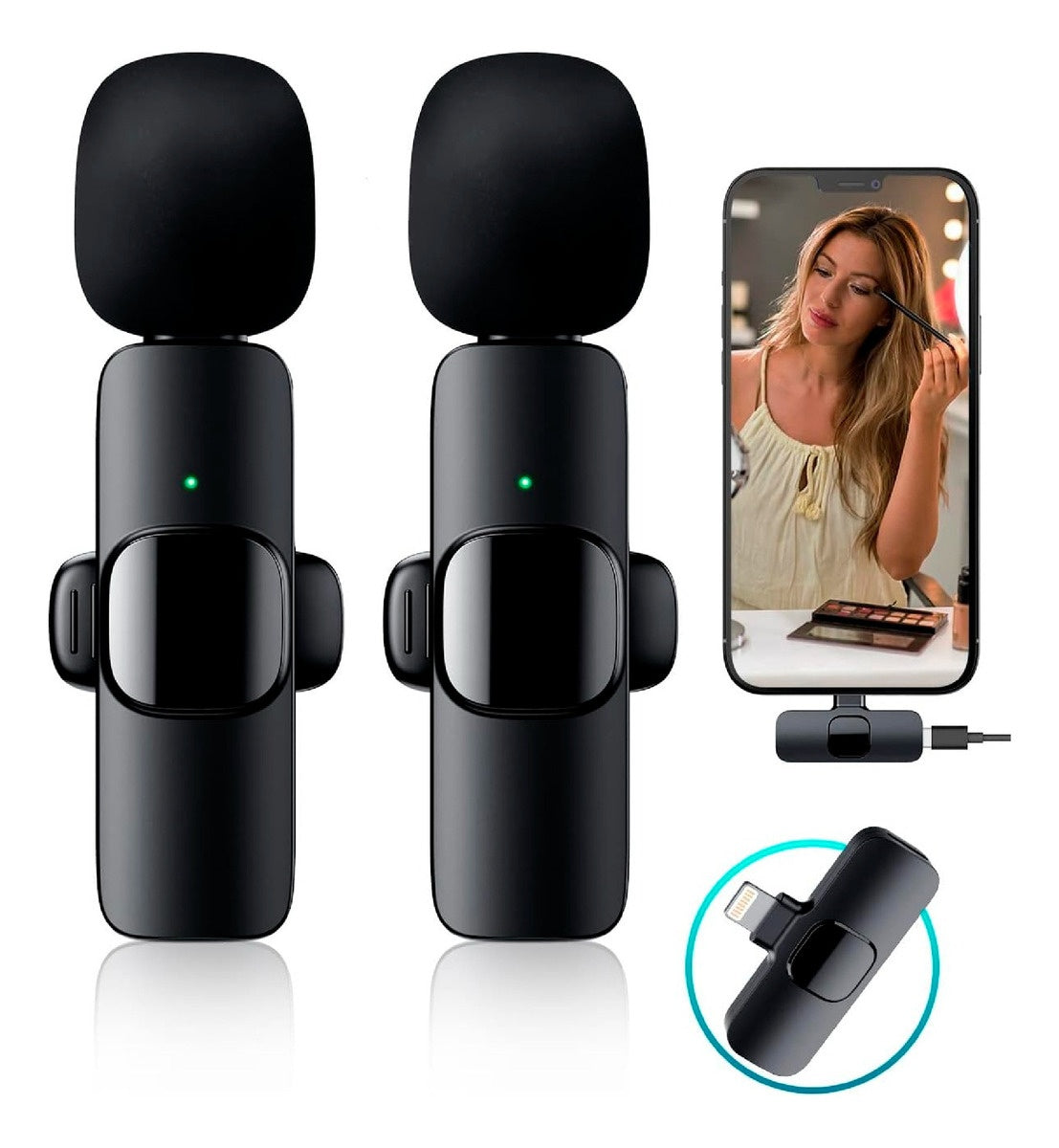 Microfono Inalambrico Para Celular Tablet K8 Tipo C Novedoso Color Negro